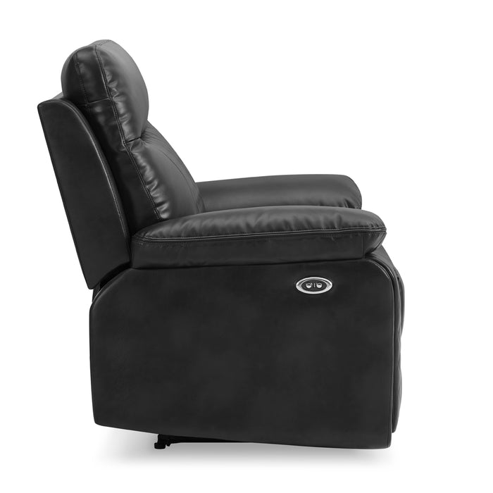 Carson 1 Seater Electric Recliner Armchair, Black Faux Leather