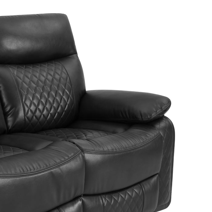 Carson 3 Seater Electric Recliner Sofa, Black Faux Leather