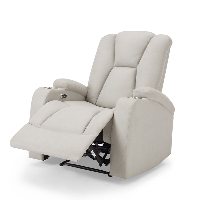 Hannah 1 Seater Electric Recliner Armchair, Light Grey Air Leather