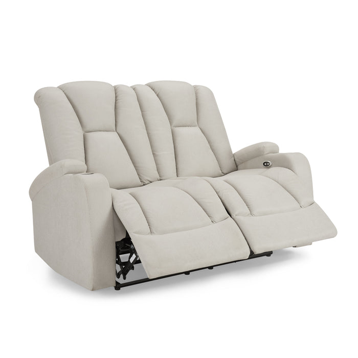 Hannah 2 Seater Electric Recliner Sofa, Light Grey Air Leather