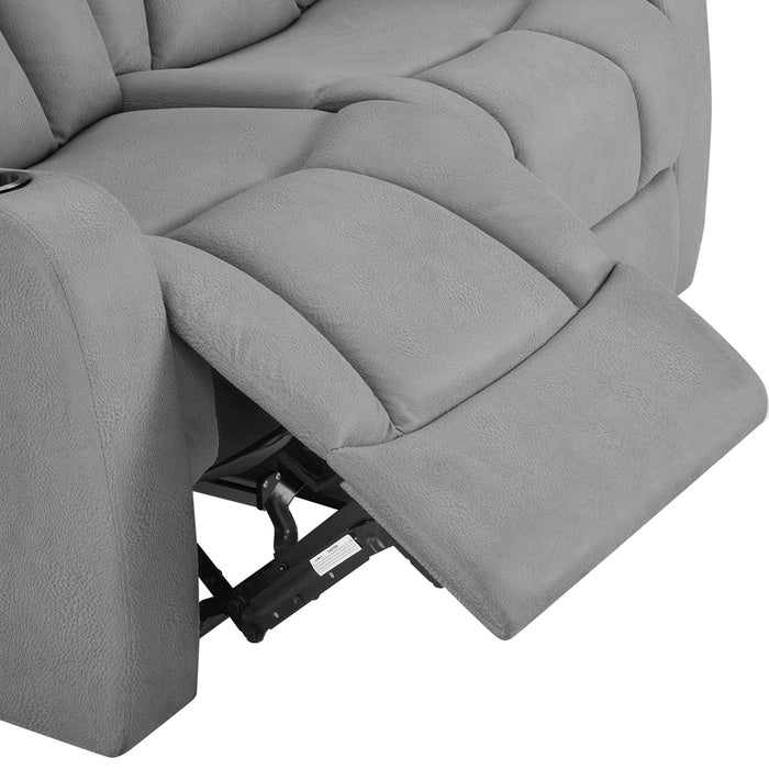 Hannah 3 Seater Electric Recliner Sofa, Dark Grey Air Leather