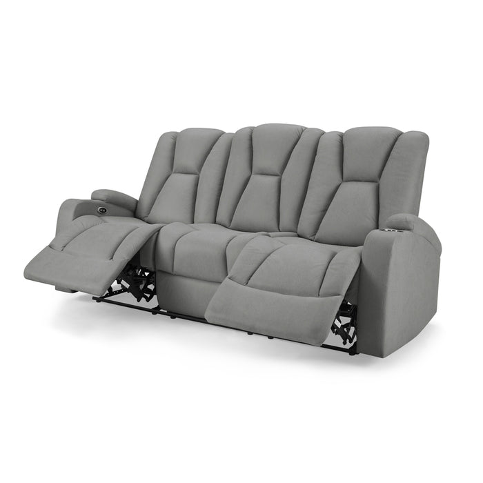 Hannah 2+3 Seater Electric Recliner Sofa set, Dark Grey Air Leather