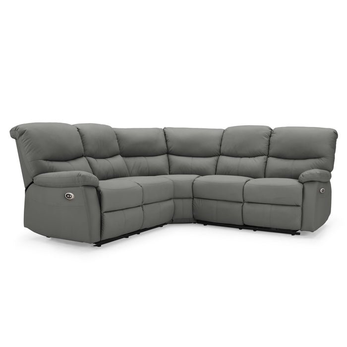 Benton 5 Seater Corner Electric Recliner Sofa, Dark Grey Faux Leather
