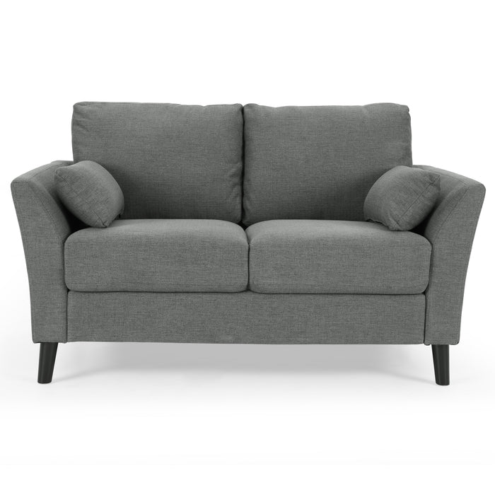 Stella 2 Seater Sofa, Dark Grey Linen Fabric