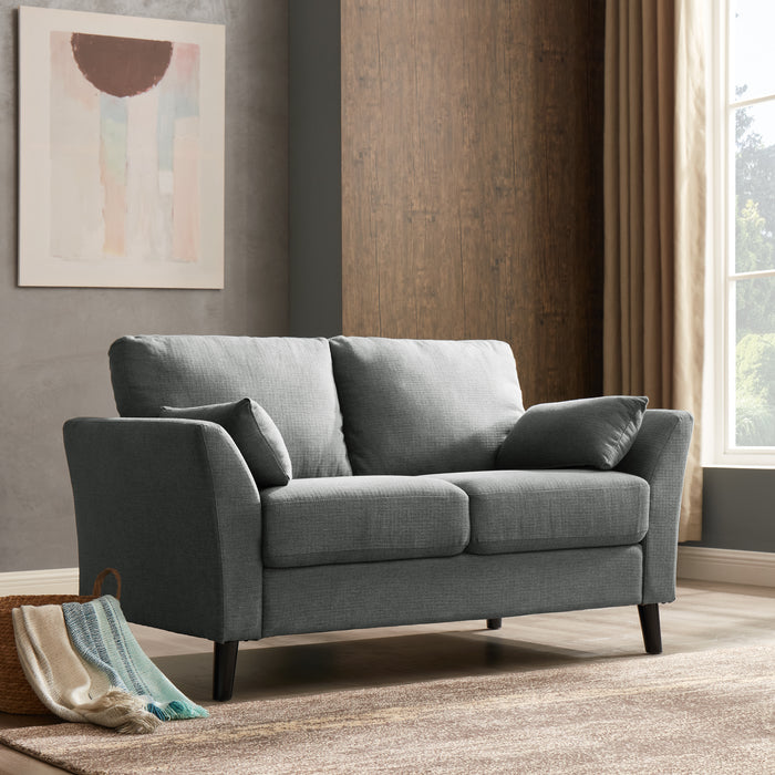 Stella 2 Seater Sofa, Dark Grey Linen Fabric