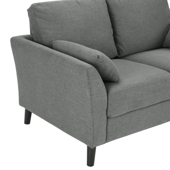 Stella 3 Seater Sofa, Dark Grey Linen Fabric