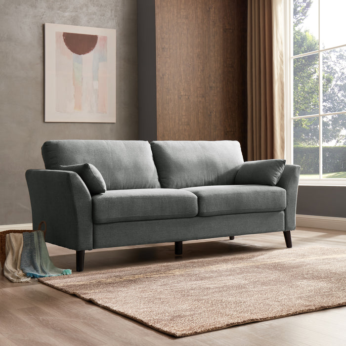 Stella 3 Seater Sofa, Dark Grey Linen Fabric