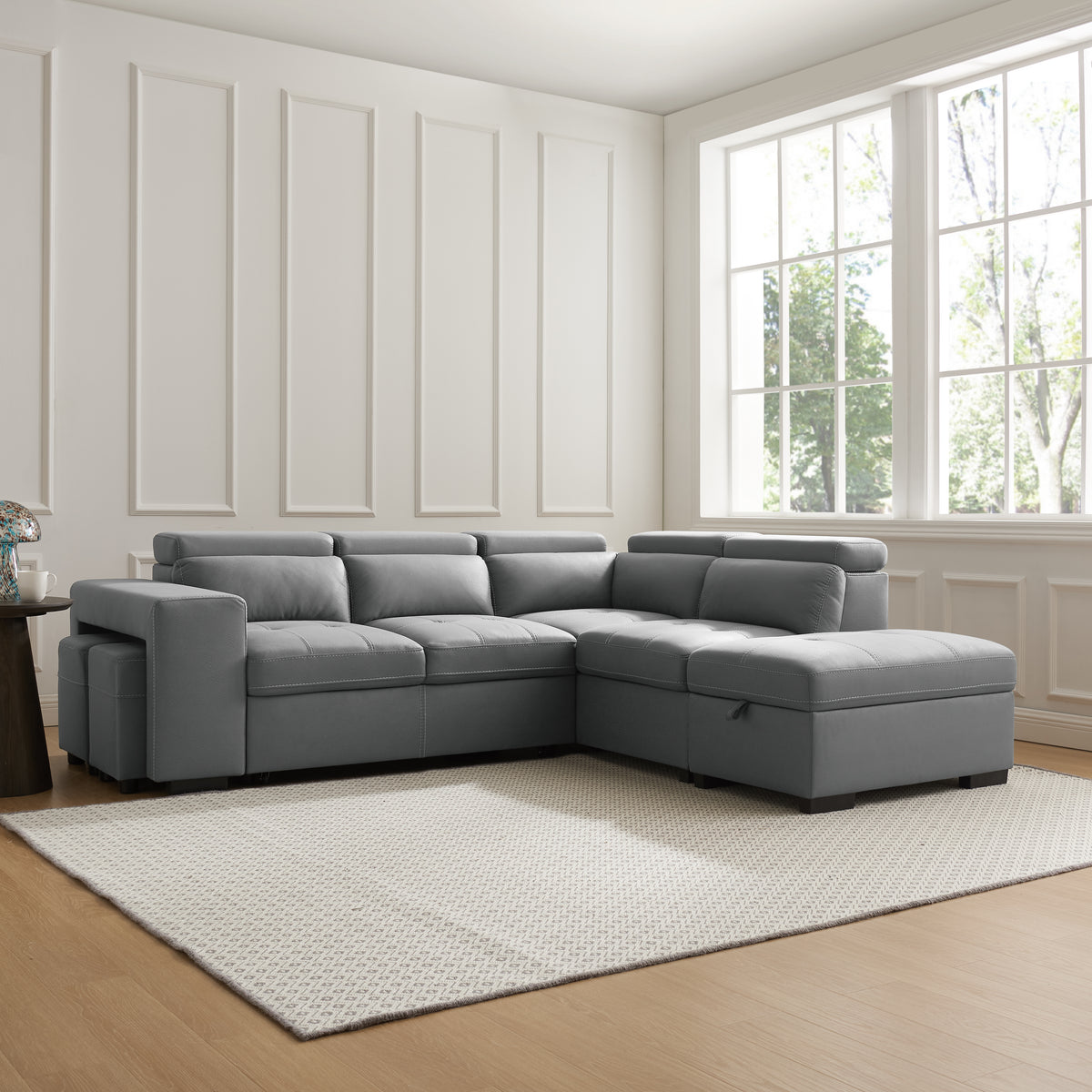 Gray sectional with pull 2024 out bed