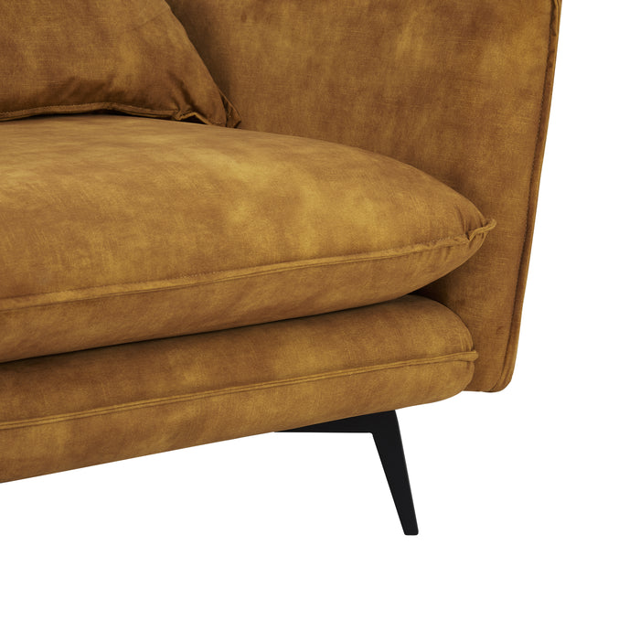 Wallace 2 Seater Sofa, Luxury Gold Velvet