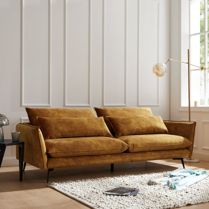 Wallace 3 Seater Sofa, Luxury Gold Velvet