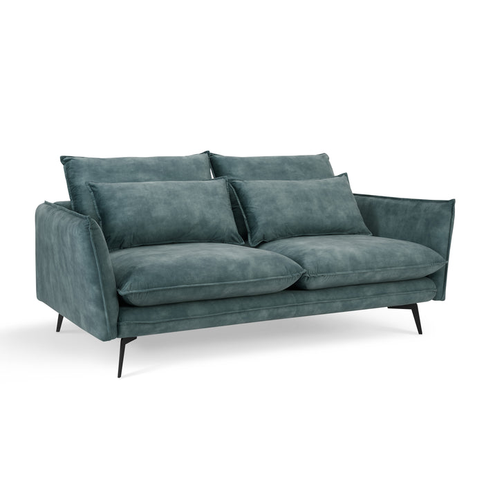 Wallace 2 Seater Sofa, Luxury Petrol Blue Velvet