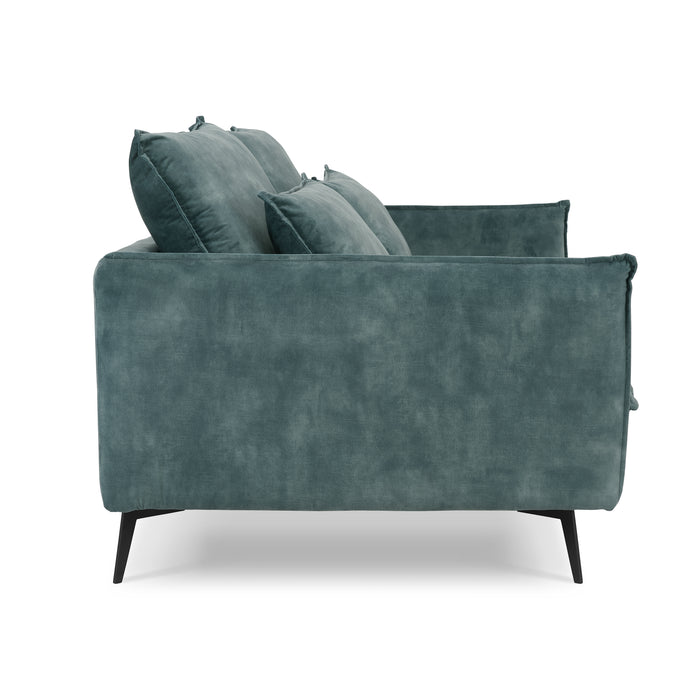 Wallace 2 Seater Sofa, Petrol Blue Velvet