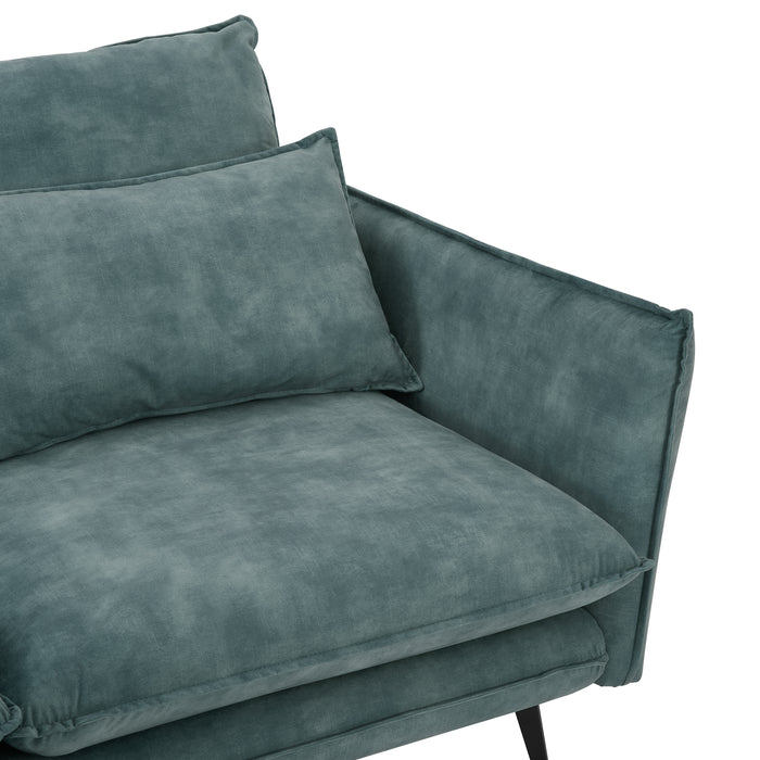 Wallace 2 Seater Sofa, Luxury Petrol Blue Velvet
