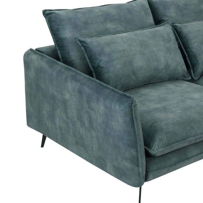 Wallace 2 Seater Sofa, Petrol Blue Velvet