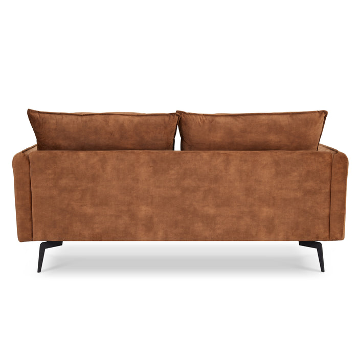 Wallace 2 Seater Sofa, Rustic Orange Velvet