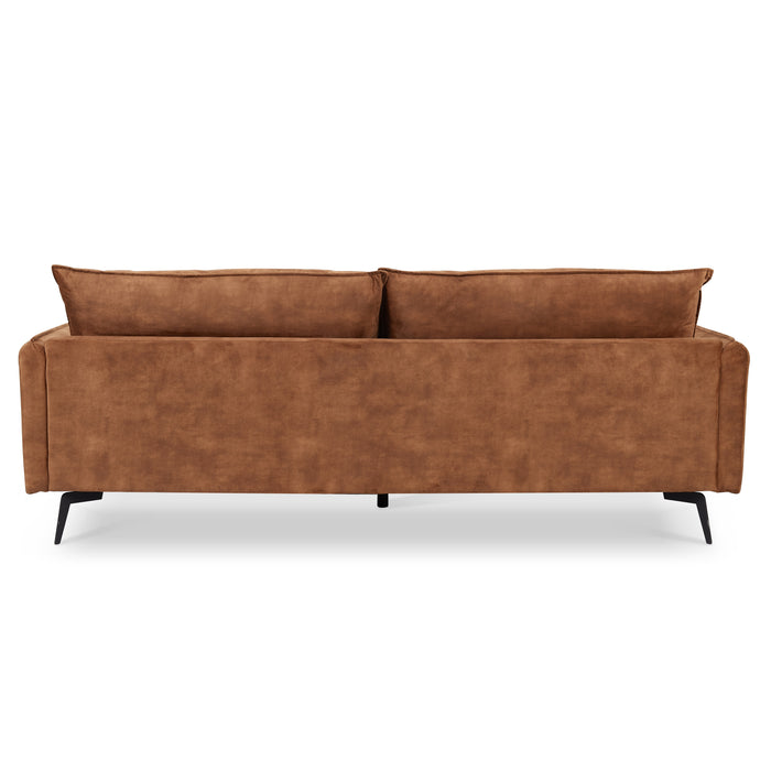 Wallace 3 Seater Sofa, Luxury Rustic Orange Velvet