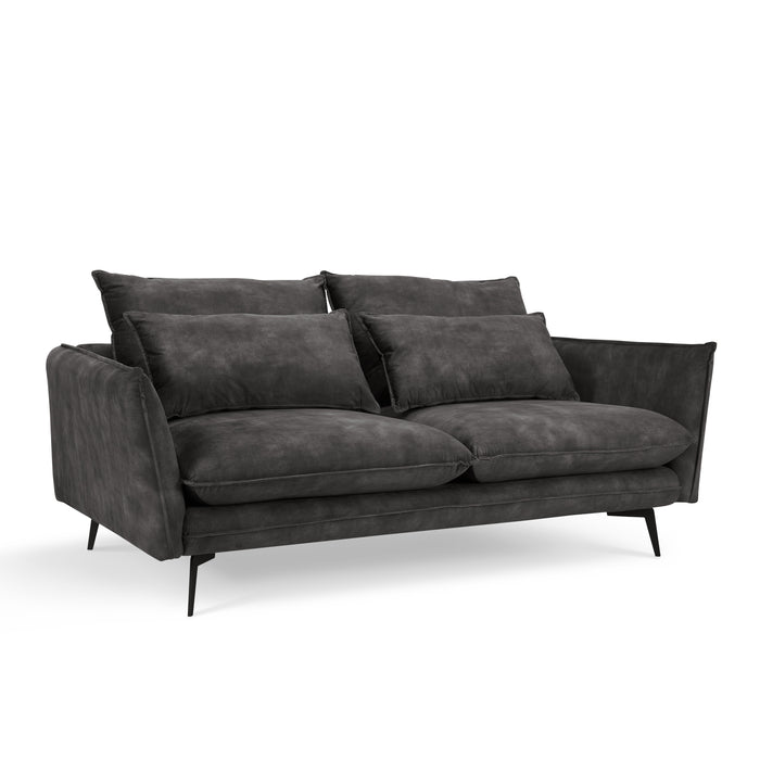 Wallace 2 Seater Sofa, Luxury Steel Grey Velvet