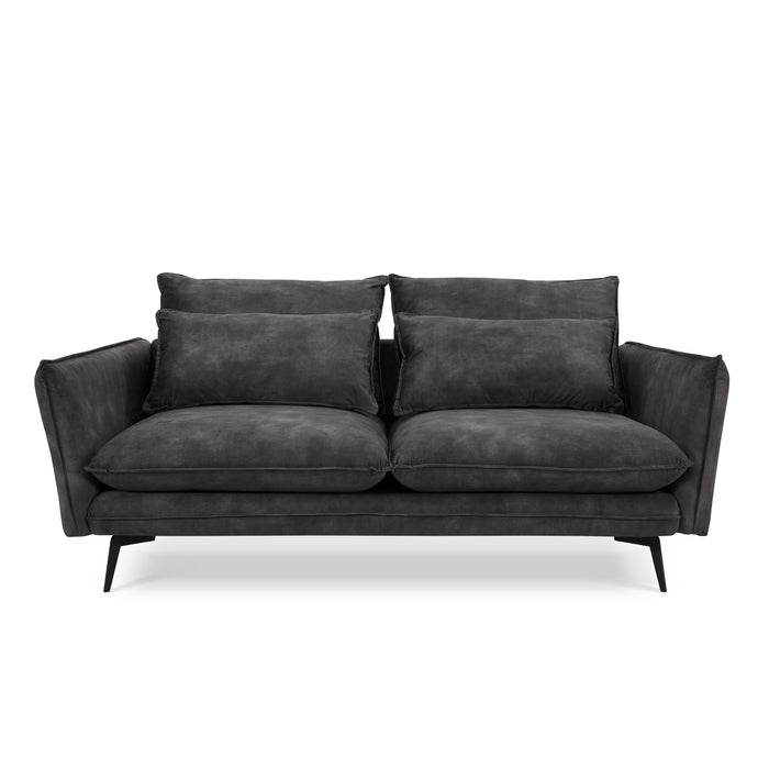 Wallace 2 Seater Sofa, Luxury Steel Grey Velvet