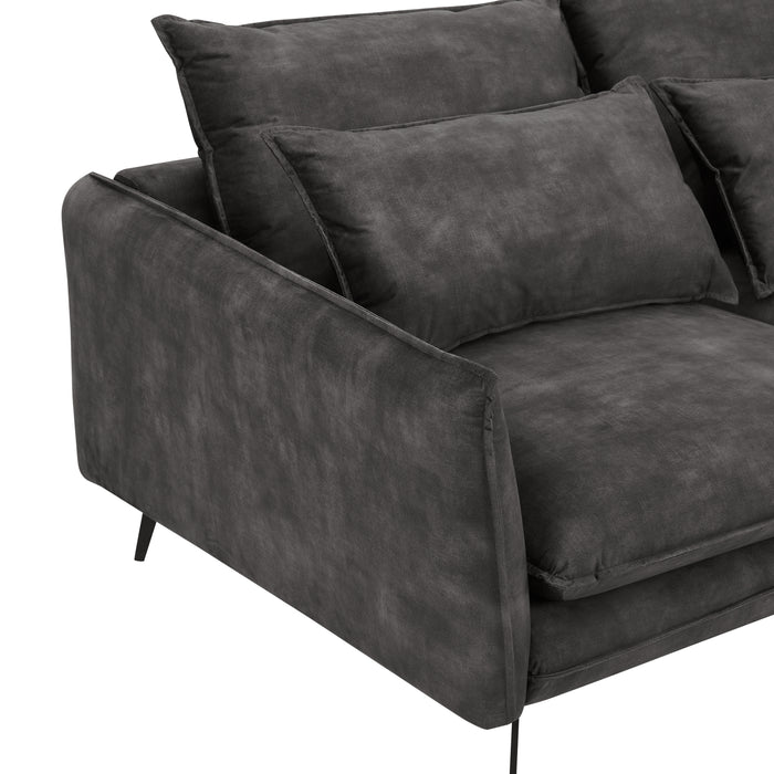 Wallace 2 Seater Sofa, Luxury Steel Grey Velvet