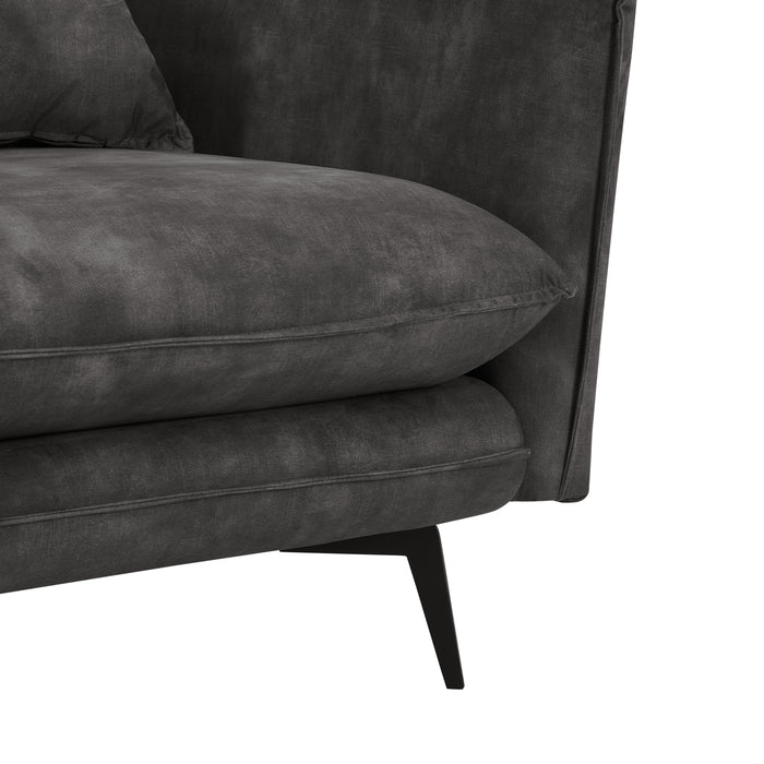 Wallace 2 Seater Sofa, Luxury Steel Grey Velvet