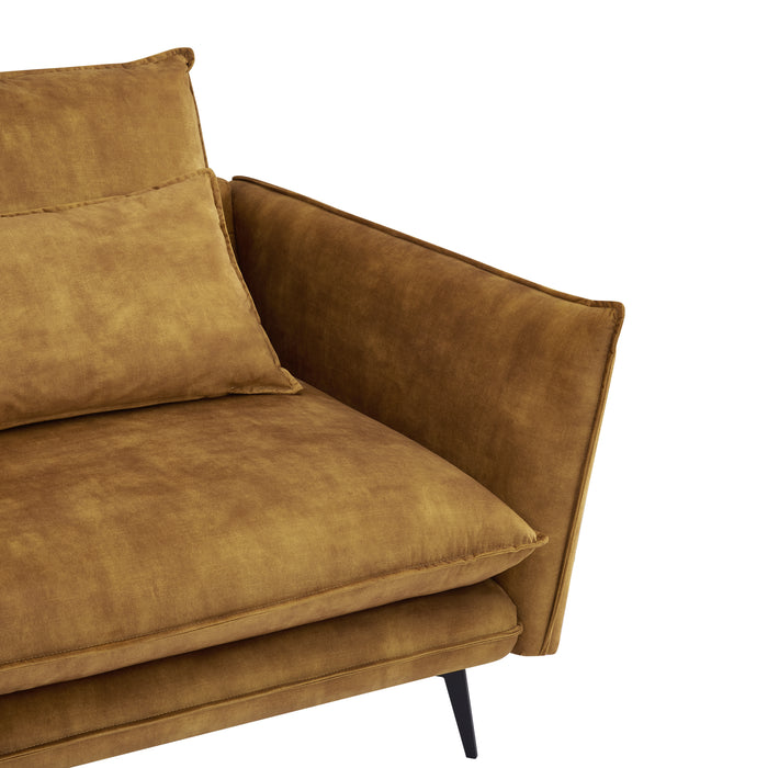 Savoy 3 Seater Corner Sofa Left Hand Chaise, Luxury Gold Velvet