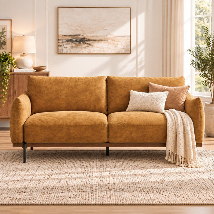 Abbey 3 Seater Sofa, Gold Velvet