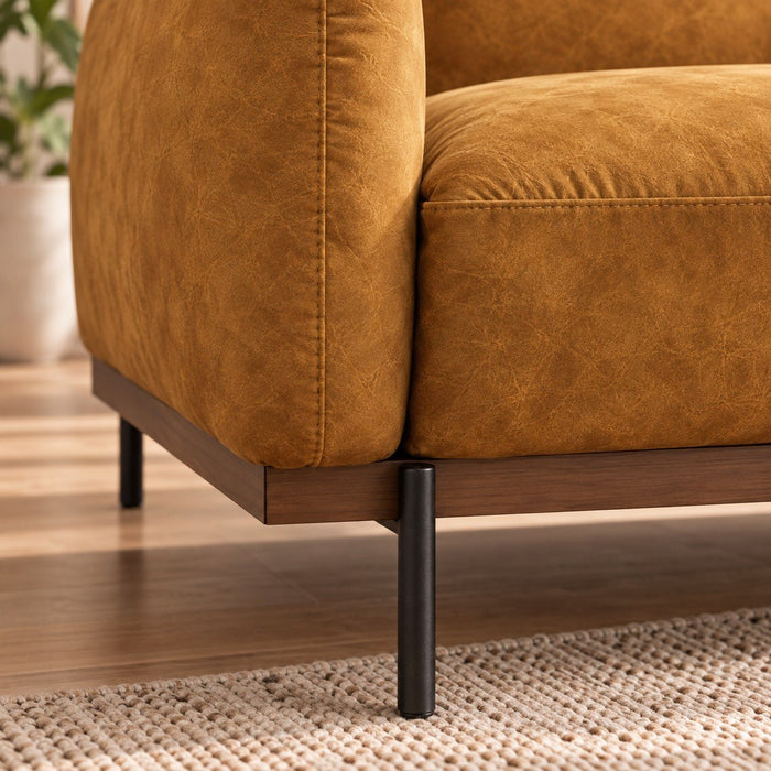 Abbey 3 Seater Sofa, Gold Velvet