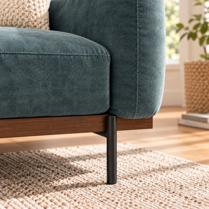 Abbey 3 Seater Sofa, Petrol Blue Velvet