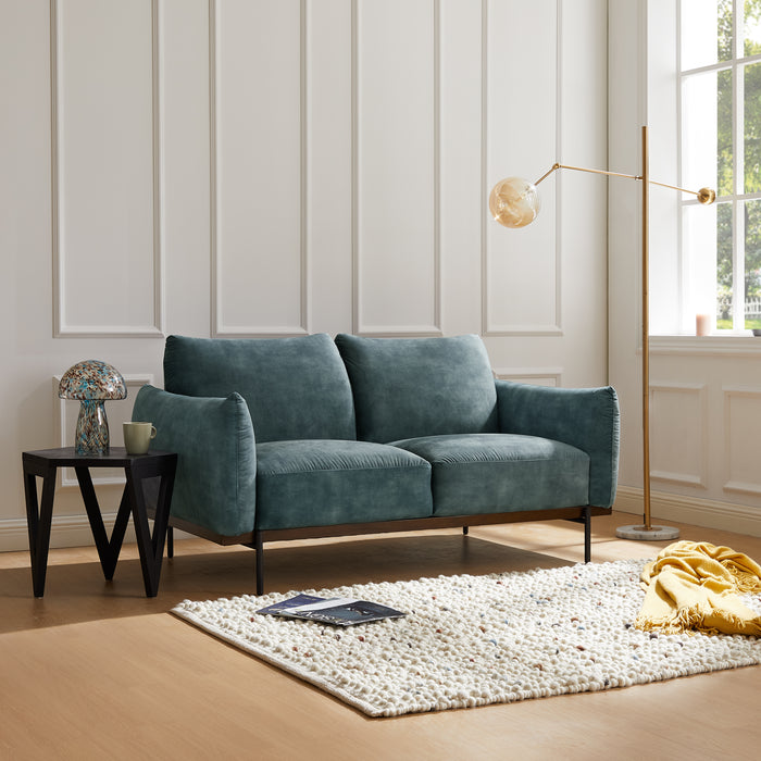 Abbey 2 Seater Sofa, Luxury Petrol Blue Velvet