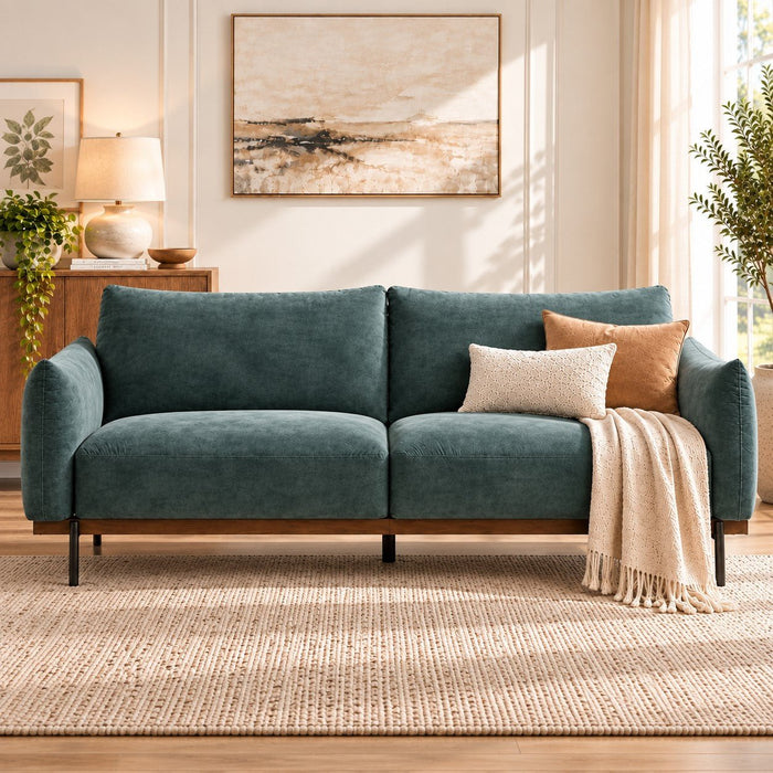 Abbey 3 Seater Sofa, Petrol Blue Velvet