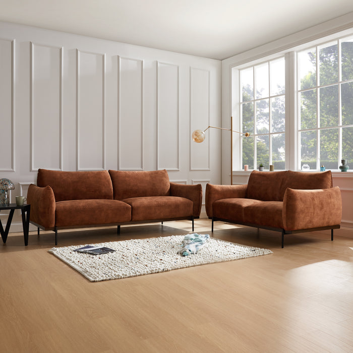 Abbey 2 Seater Sofa, Luxury Rustic Orange Velvet