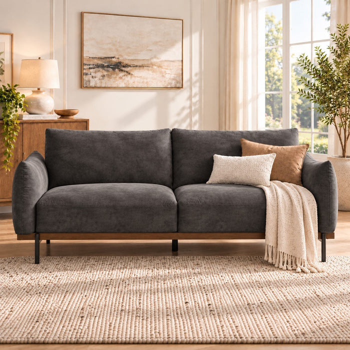 Abbey 2 Seater Sofa, Steel Grey Velvet