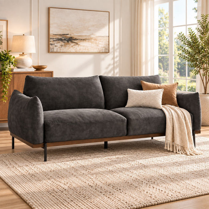 Abbey 3 Seater Sofa, Steel Grey Velvet