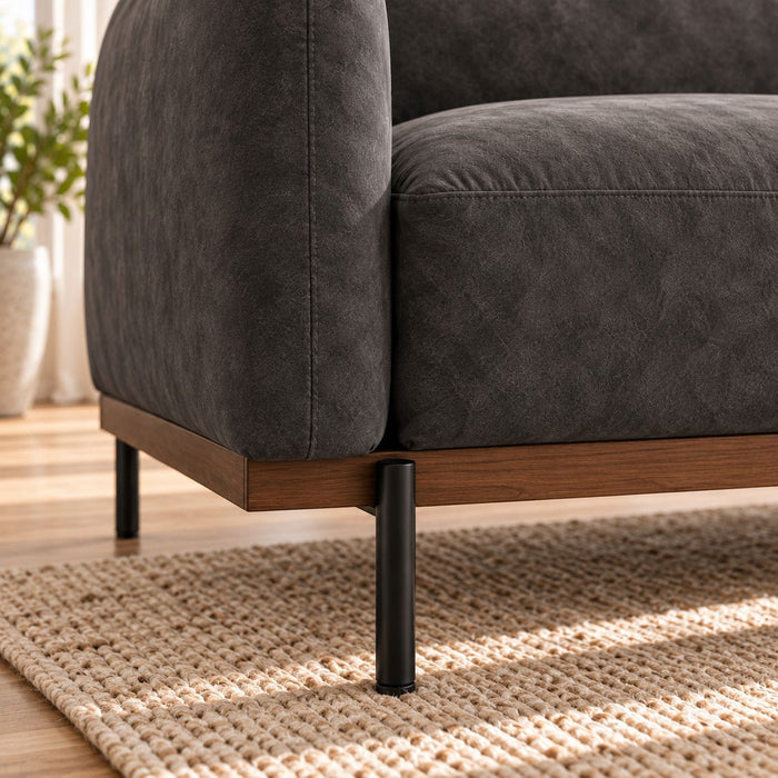 Abbey 2 Seater Sofa, Steel Grey Velvet