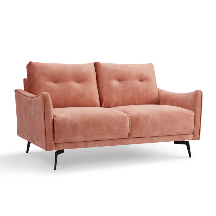 Kensington 2 Seater Sofa, Blush Pink Velvet