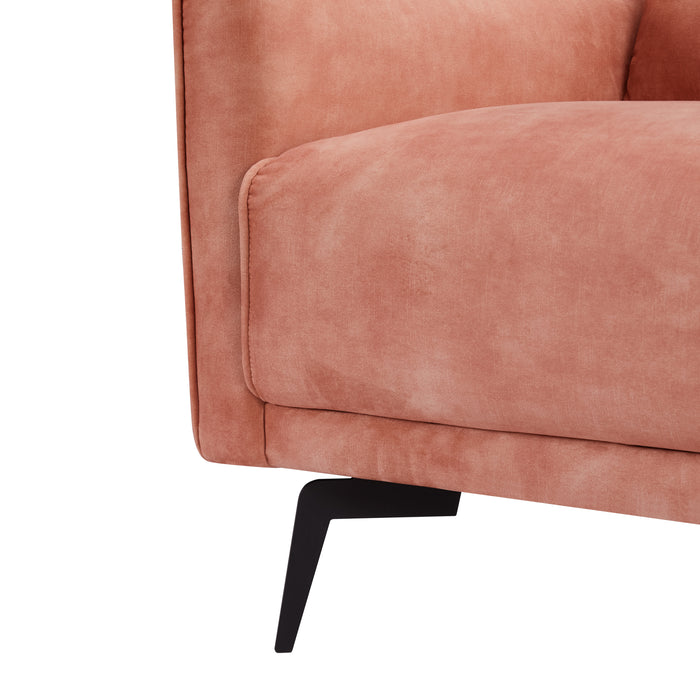 Kensington 2 Seater Sofa, Blush Pink Velvet