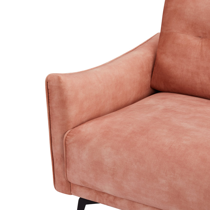 Kensington 2 Seater Sofa, Blush Pink Velvet