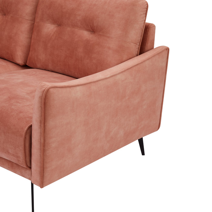 Kensington 2 Seater Sofa, Blush Pink Velvet