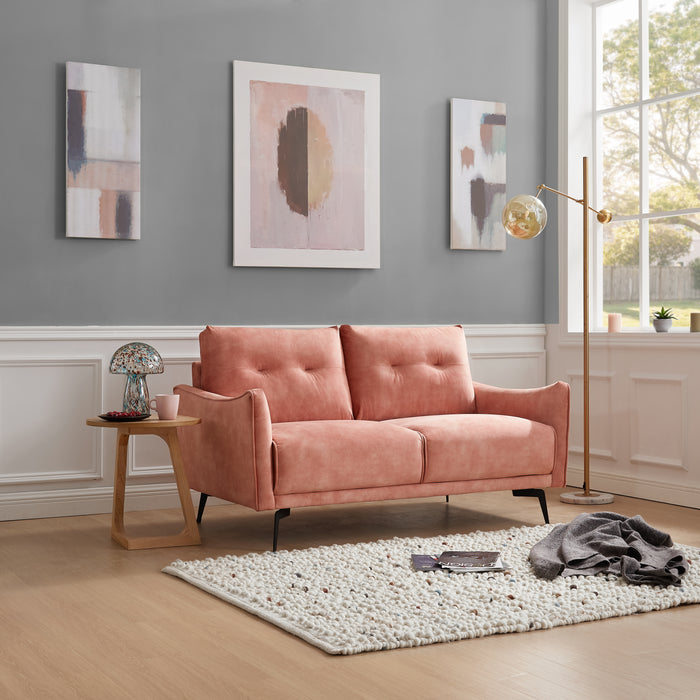 Kensington 2 Seater Sofa, Blush Pink Velvet