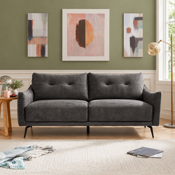 Kensington 3 Seater Sofa, Steel Grey Velvet