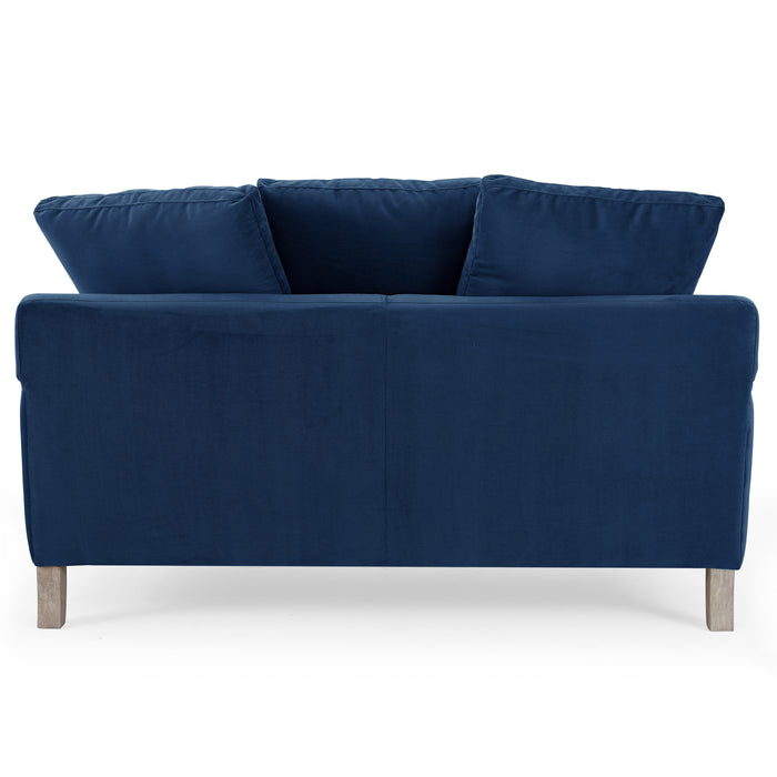 Covent 2 Seater Sofa With Scatter Back Cushions, Luxury Navy Blue Velvet