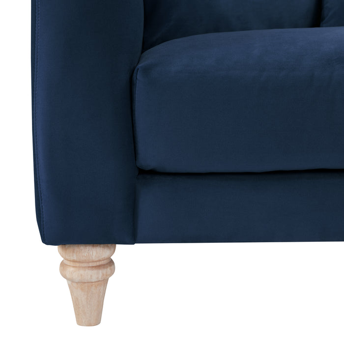 Covent 3 Seater Sofa With Scatter Back Cushions, Luxury Navy Blue Velvet