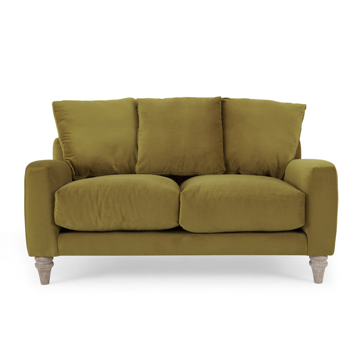 Covent 2+3 Seater Sofa Set With Scatter Back Cushions, Luxury Olive Green Velvet