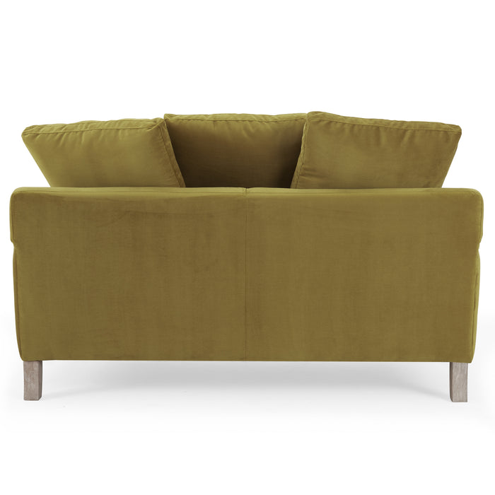 Covent 2 Seater Sofa With Scatter Back Cushions, Luxury Olive Green Velvet