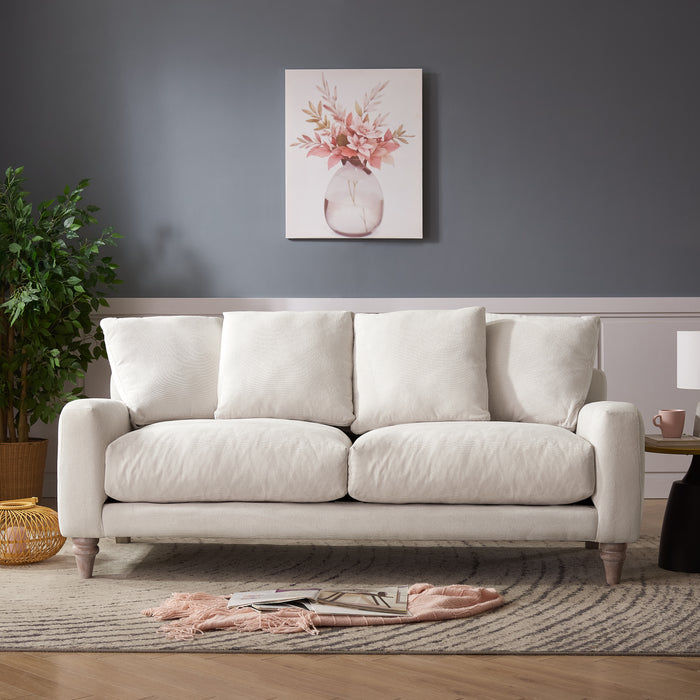 Covent Seater sofa Ivory Linen Home Detail UK