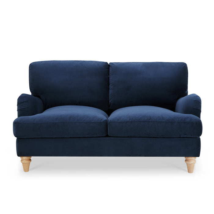 Oxford 2 Seater Sofa, Luxury Navy Blue Velvet