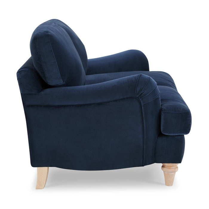 Oxford Loveseat, Navy Blue Velvet