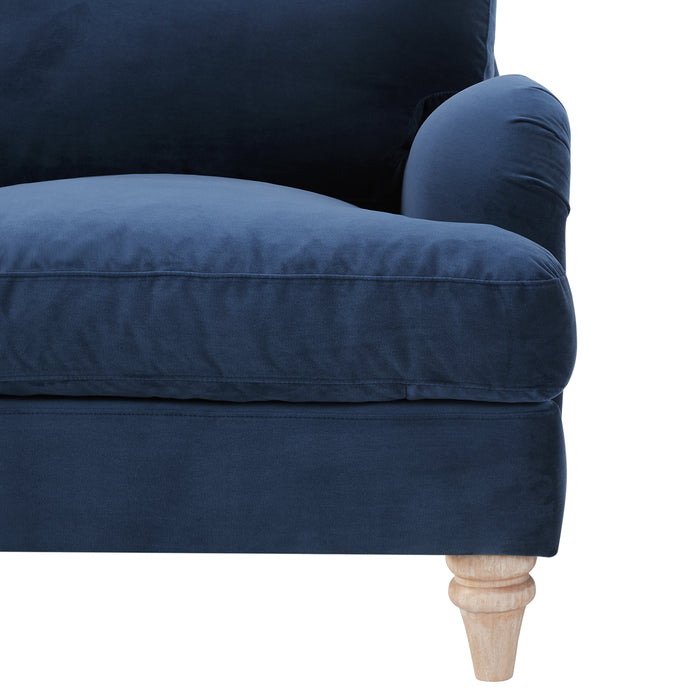Oxford Loveseat, Navy Blue Velvet