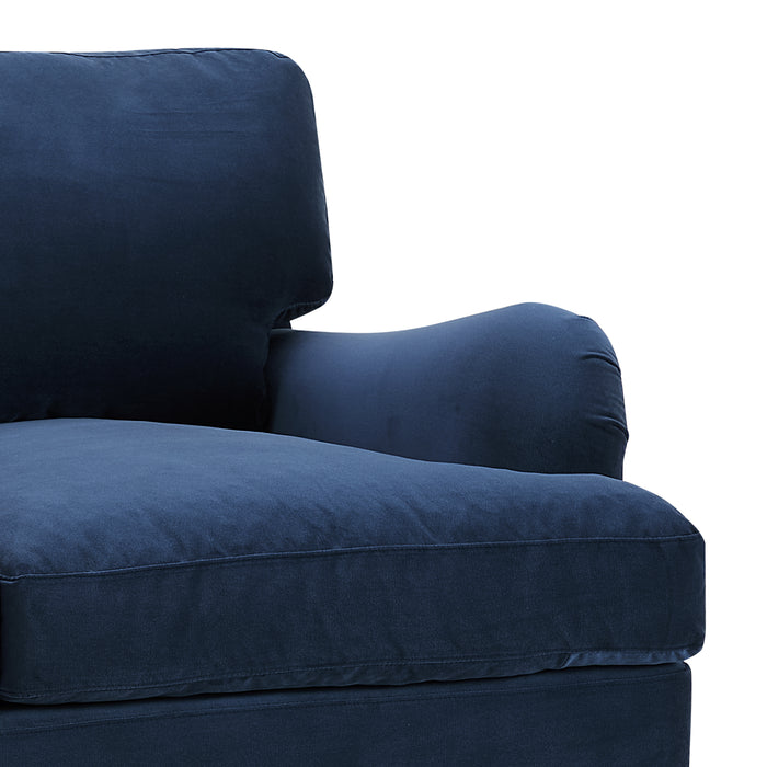 Oxford Loveseat, Navy Blue Velvet