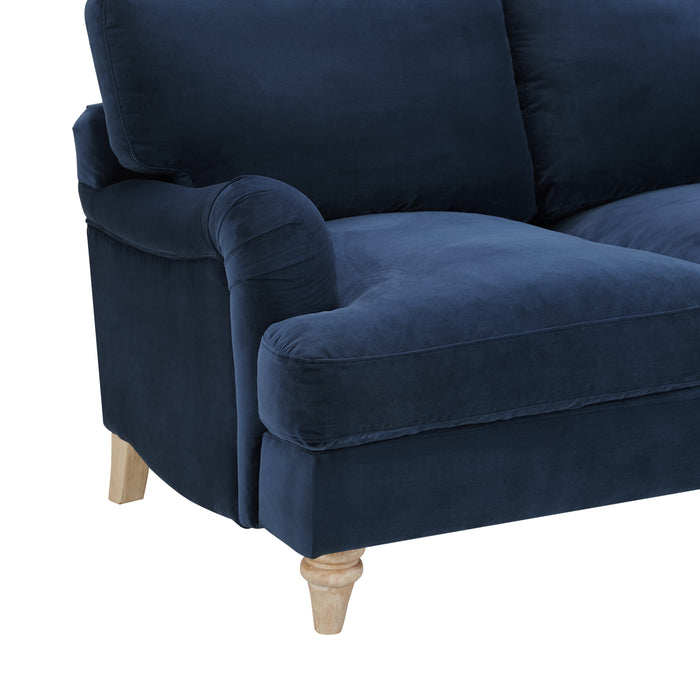 Oxford 3 Seater Sofa, Luxury Navy Blue Velvet
